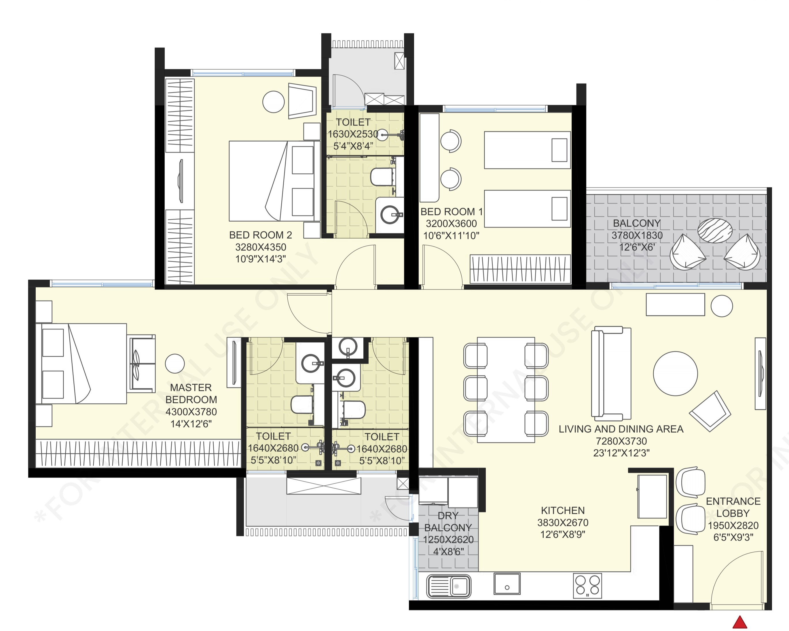 3 BHK Plan